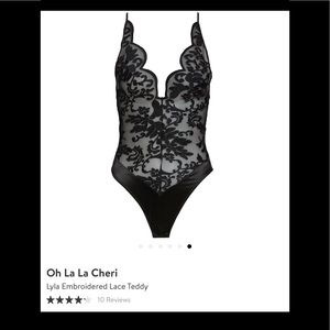 NWT Oh La La Cheri Lyla Embroidered Teddy